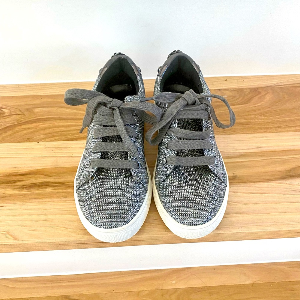 Kurt Geiger Gray Sparkle Low-Top Sneakers